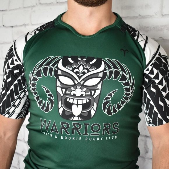 Tytan Warriors Tribal Mask Rugby Jersey Youth L / Mens XS - Picture 2 of 4
